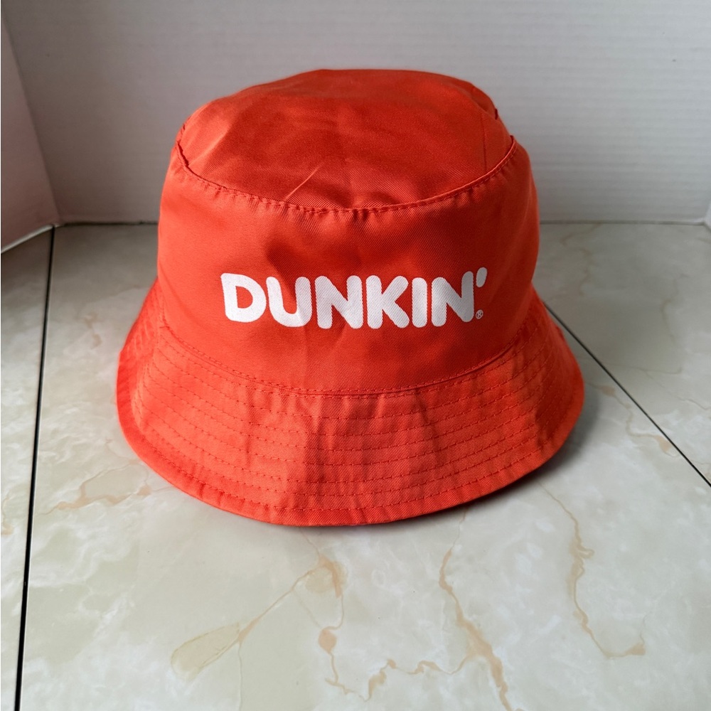 Dunkin Donuts Reversible Bucket Hat Swirl Design Pink Orange Hat